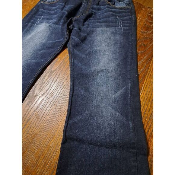 38x32 Carbon Faded Distressed Bootcut Flex Denim Blue Jeans Pockets Belt Loops - Picture 2 of 5